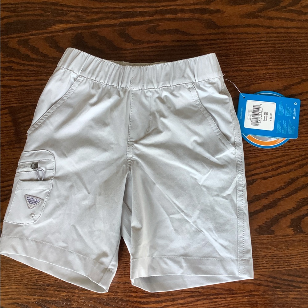 NWT Boys Columbia Terminal Tackle Shorts, Cool Light Grey, Sz XXS (4/5)